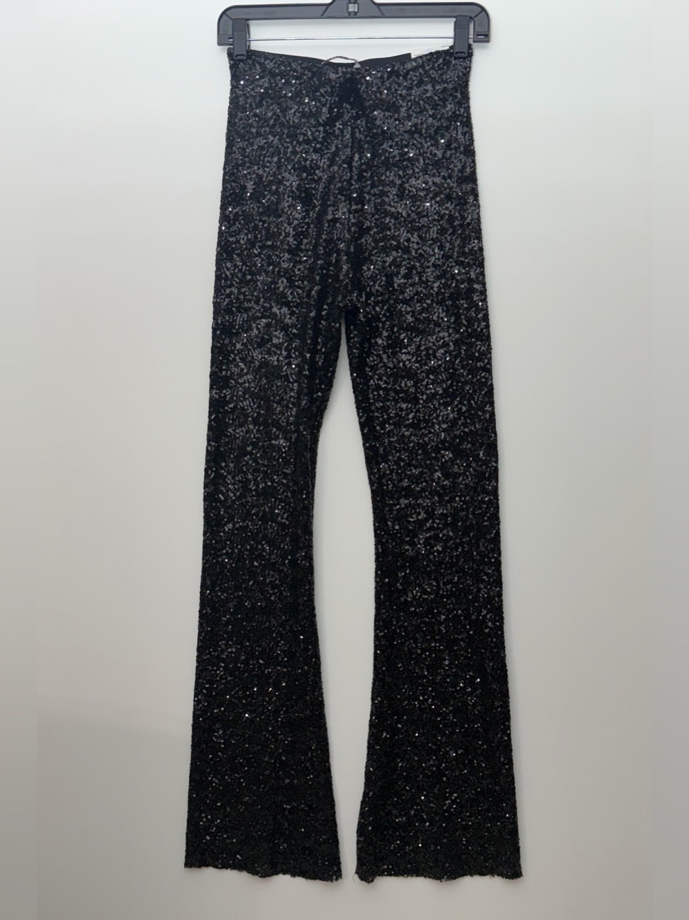 Zara Women’s Black Sequin Flared Dress Pants, Size XS Regular